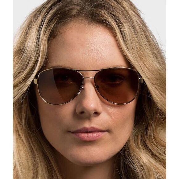 Burberry Pilot-Shaped Sunglasses, Light Gold & Brown Gradient Lens, NWT - Picture 2 of 16